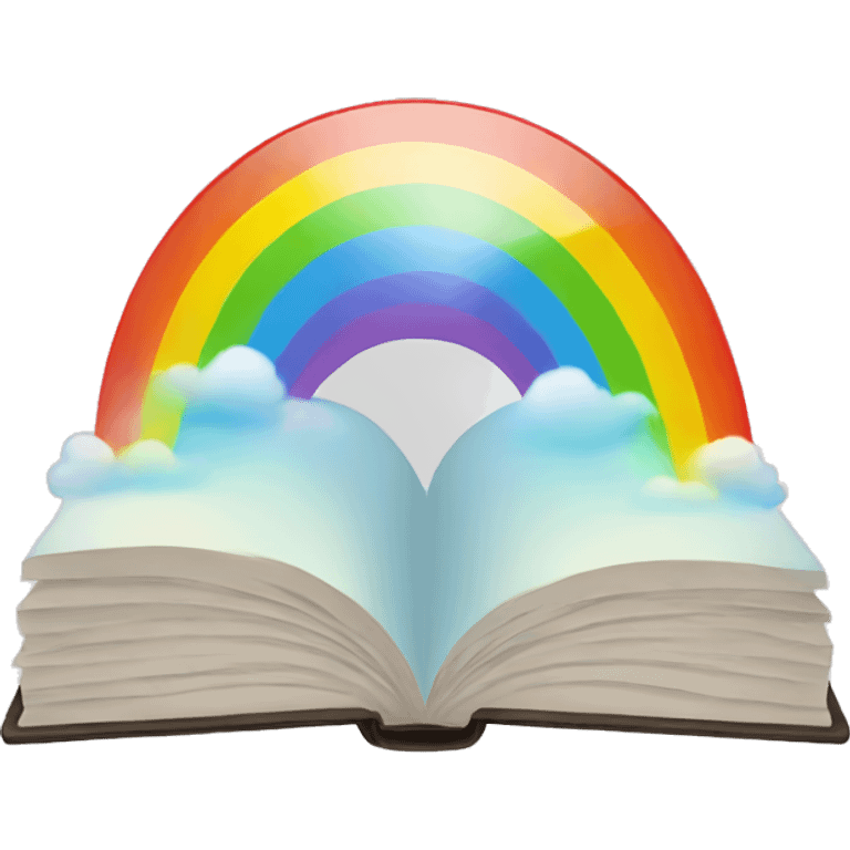 Open book with rainbow emoji