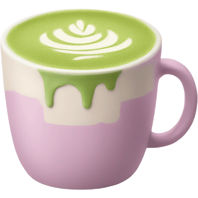 Matcha latte in pastel mug emoji