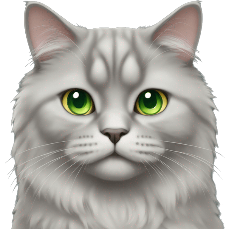 Persian grey cat with green eyes  emoji