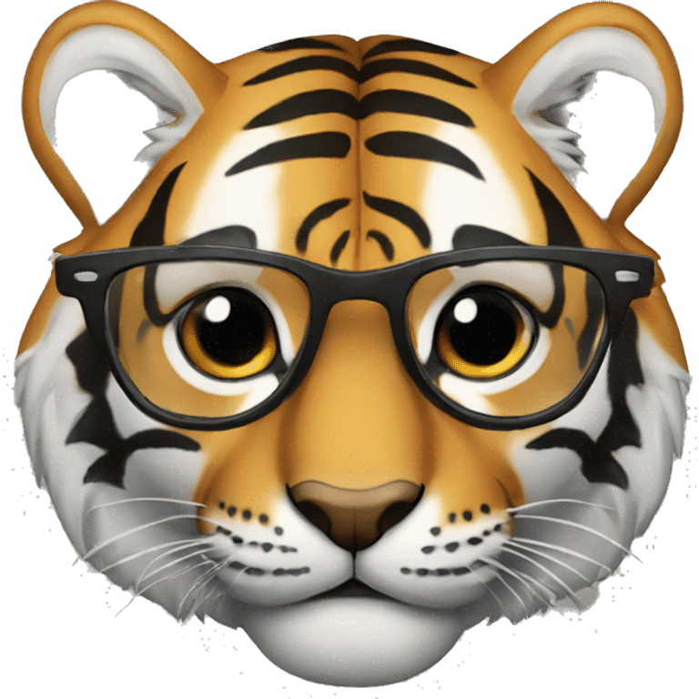 a tiger wearing hoodie and glases emoji