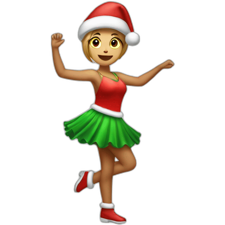 full body dancing christmas girl emoji