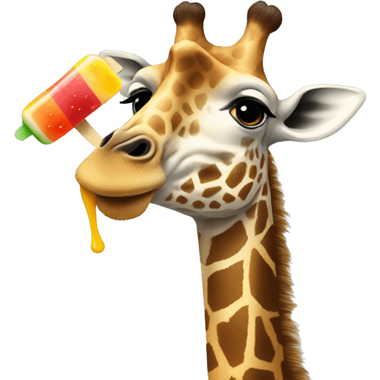 Giraffe eating popsicles  emoji