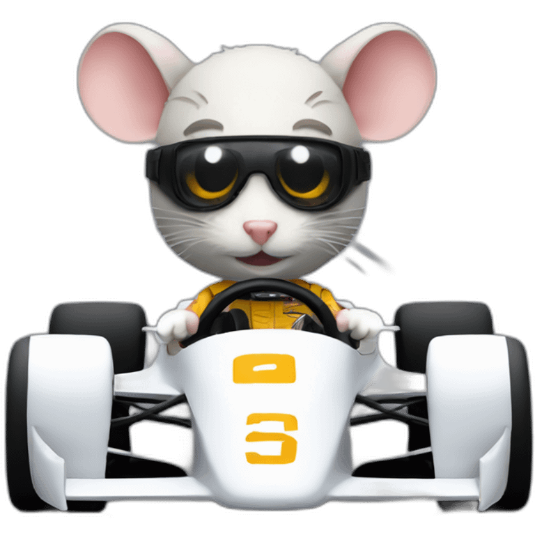 rat as formula 1 driver in car emoji