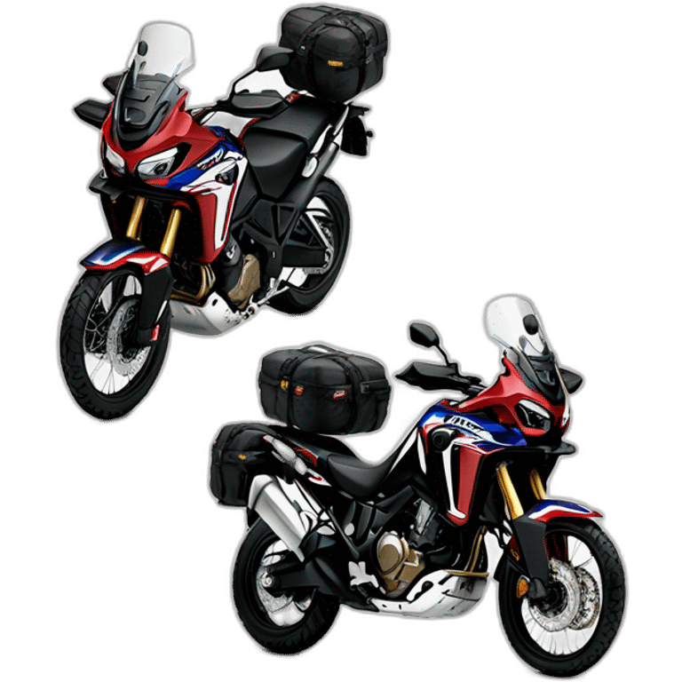 Honda africa twin negra conduce pareja emoji