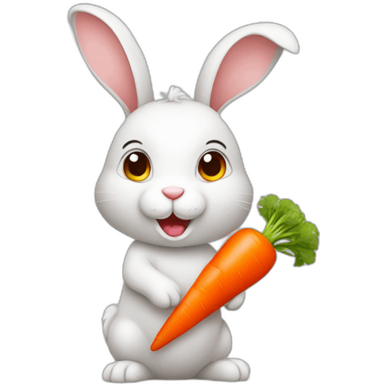 rabbit holding a carrot emoji