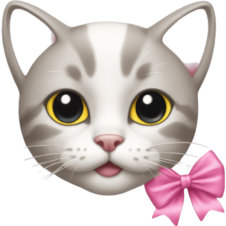 cat with pink bow emoji