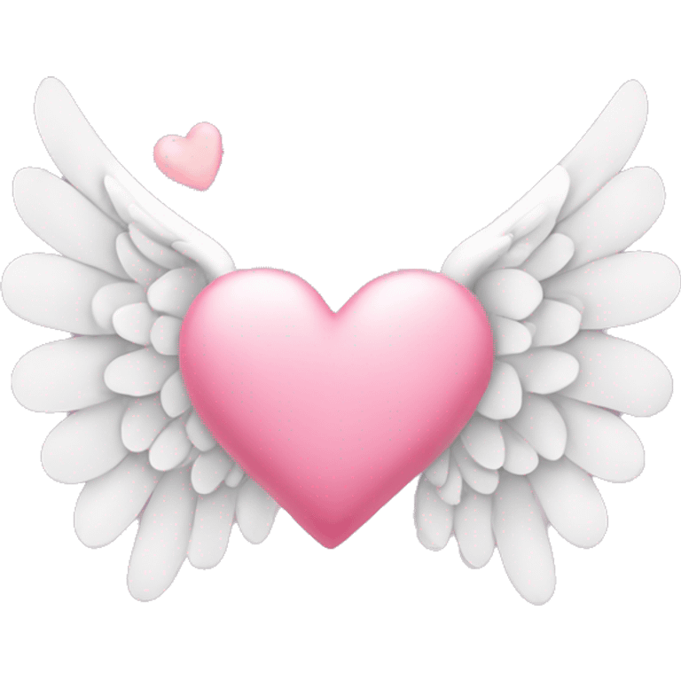 cute angel wings with bows and hearts emoji