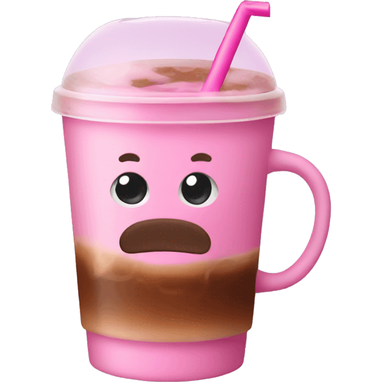 Iced pink coffee emoji