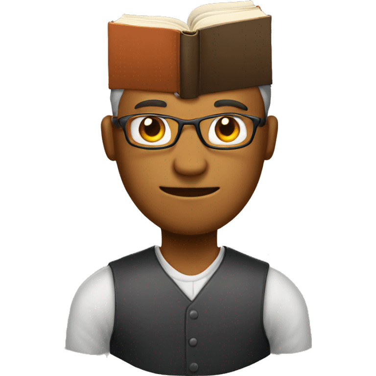 man with a book head emoji