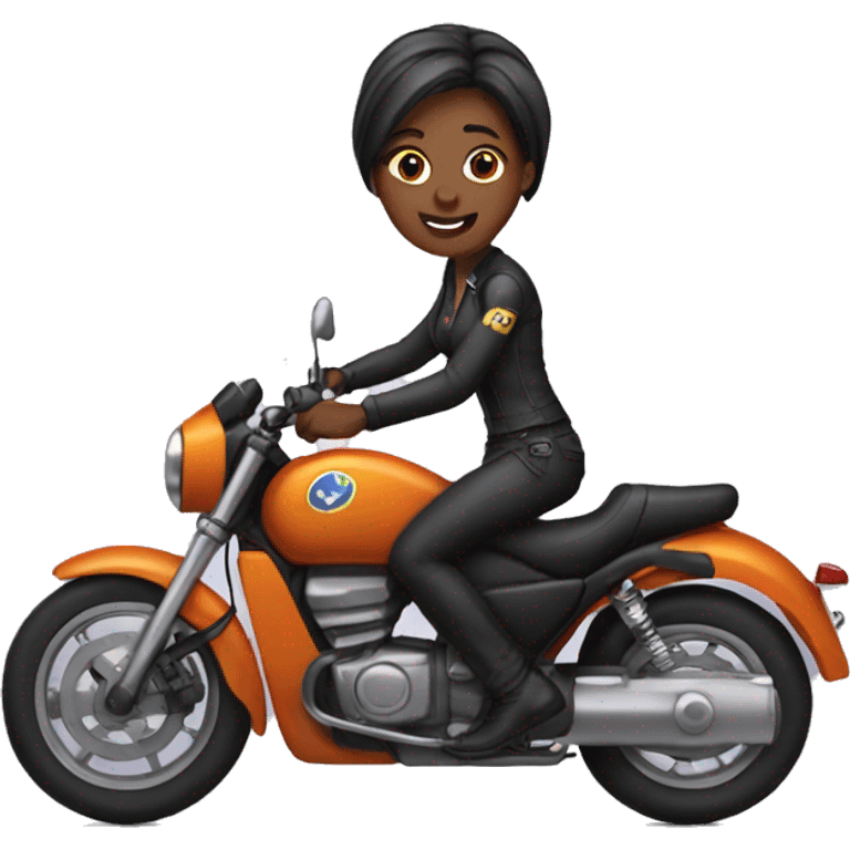 EMOJI DE MULHER EM MOTO emoji