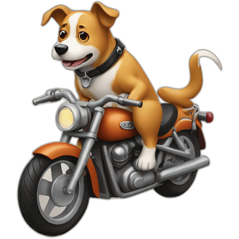 Dog riding a motorcycle  emoji