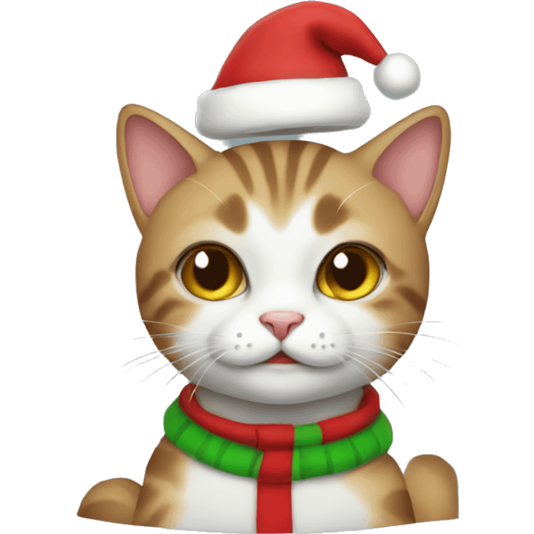 Cute cat in Christmas outfit emoji