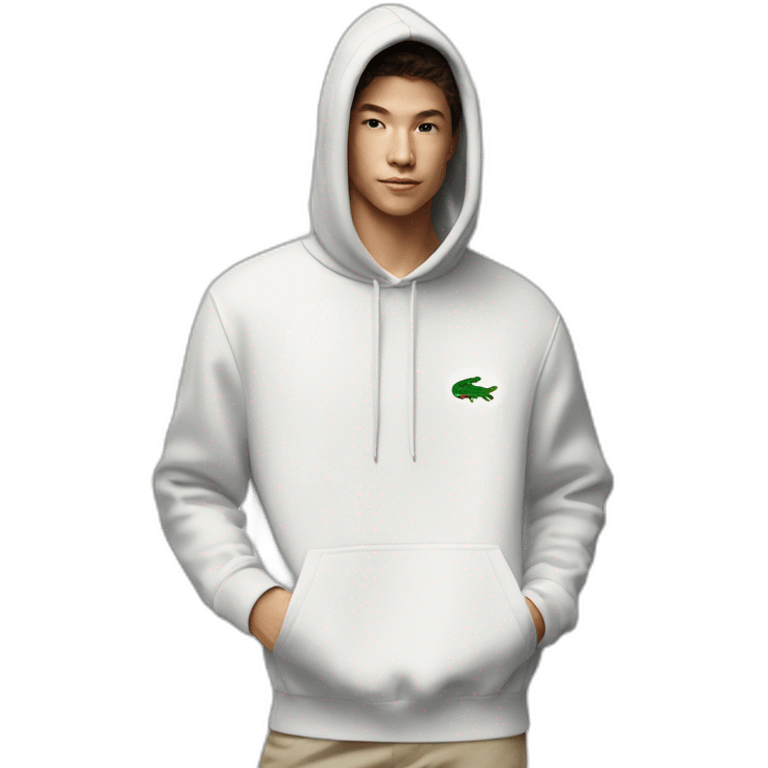 Lacoste tênis friends with white lacoste hoodie emoji