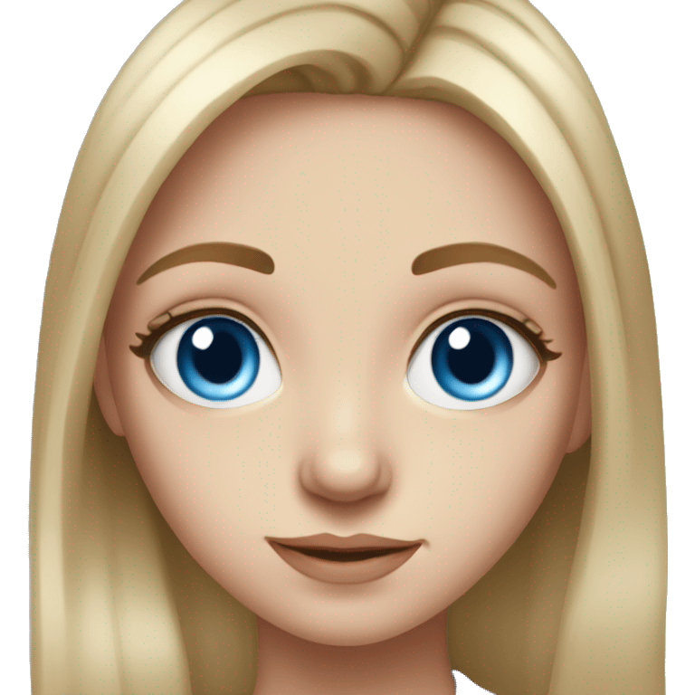 realistic portrait of girl blue eyes  emoji