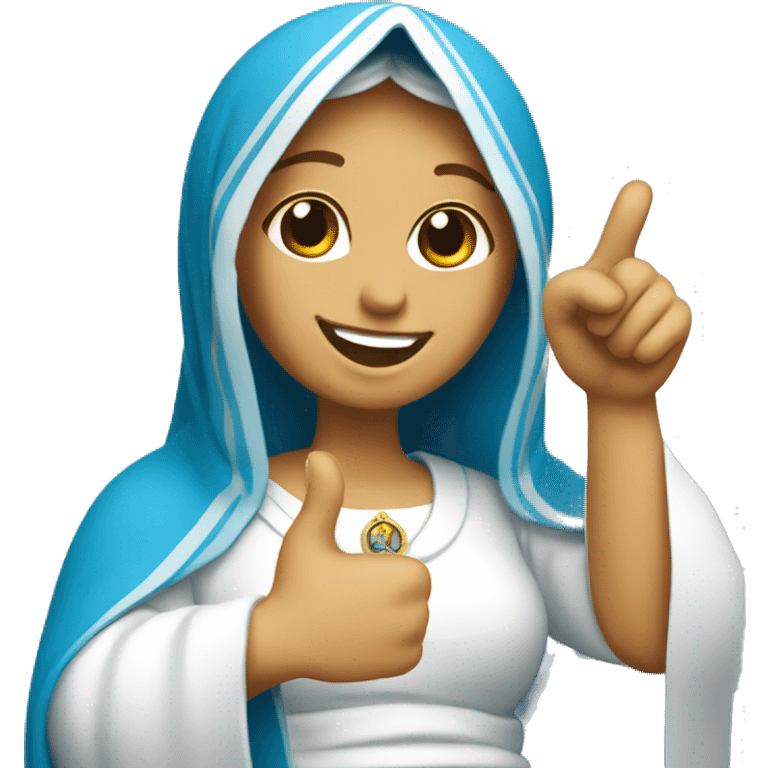 Virgin Mary thumb up, smiling emoji