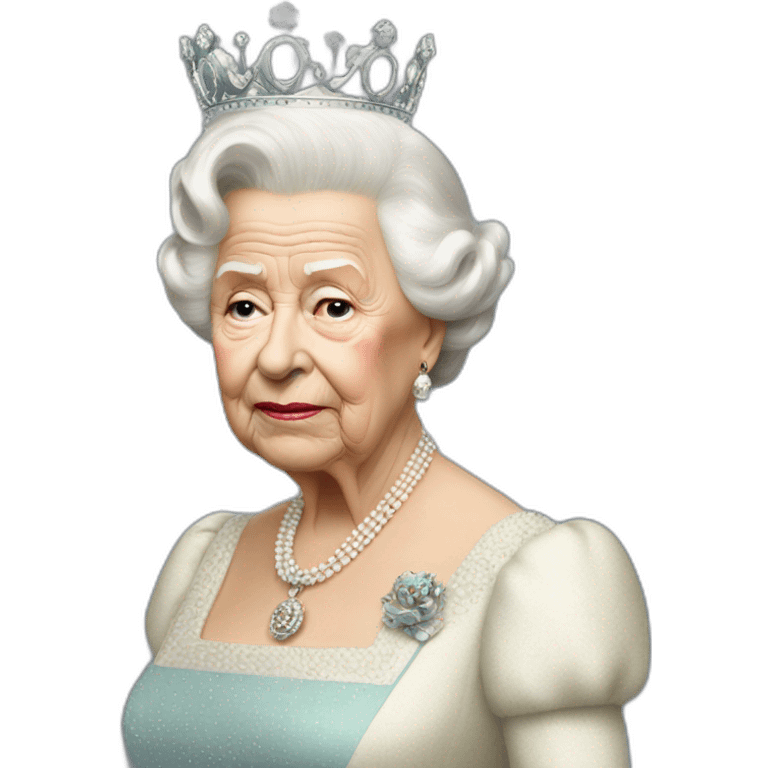 Queen Elisabeth 2 at phone emoji