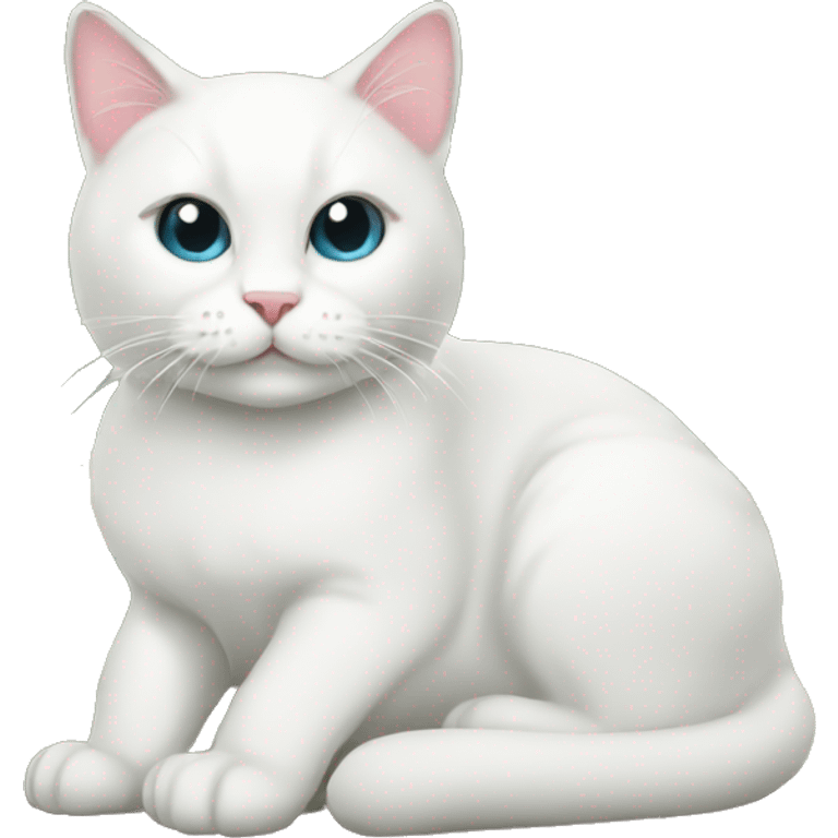 White cat sitting Christmas tree  emoji