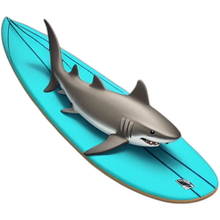 Shark on Surfboard emoji