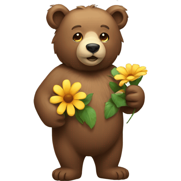 bear with flower emoji