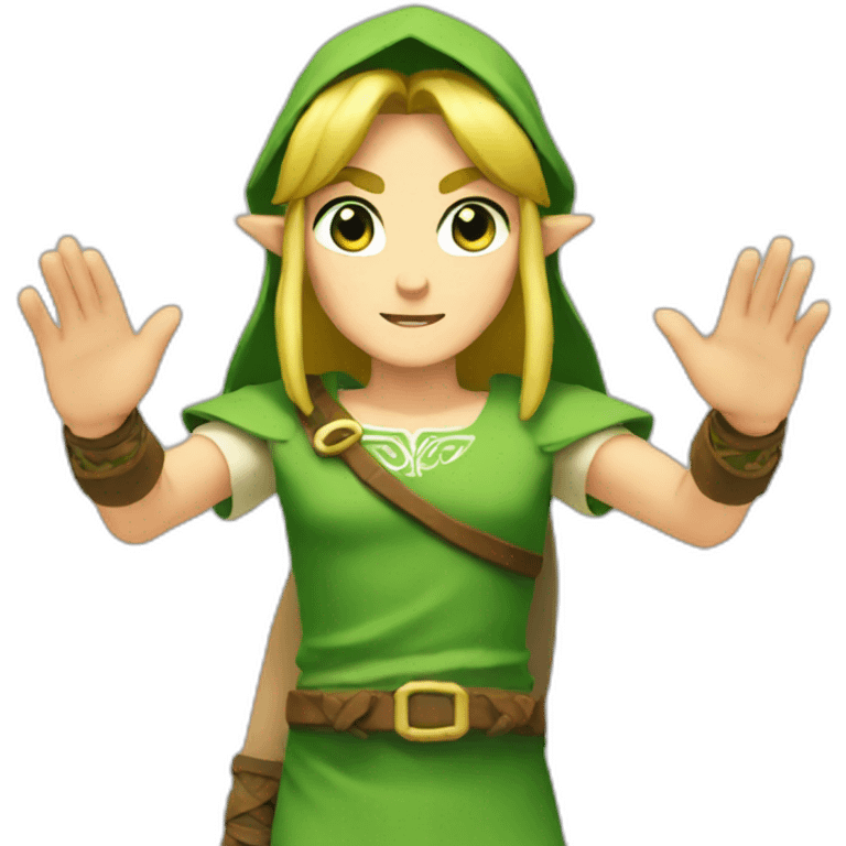 link zelda with open hands emoji