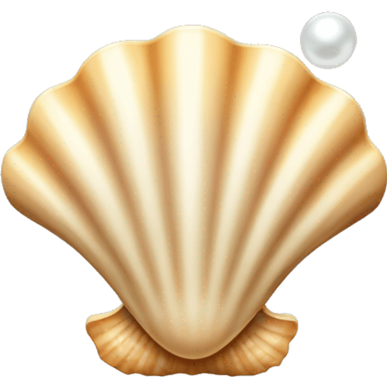 Beige seashell with pearl emoji