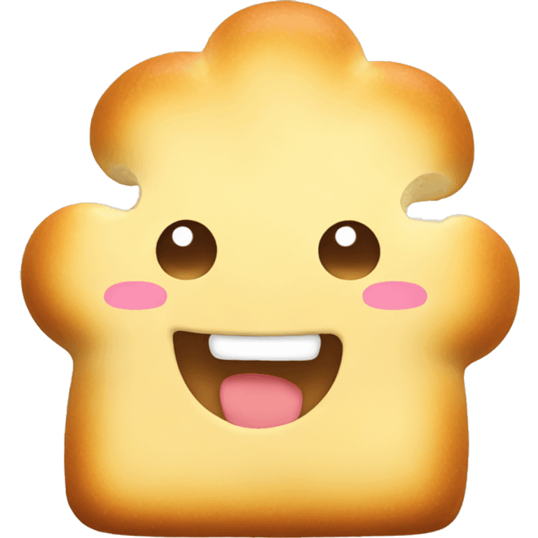 kawaii happy bread emoji