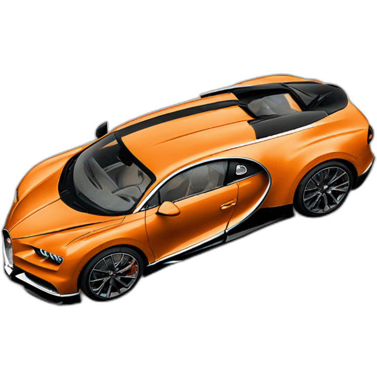 bugatti chiron, orange colored emoji