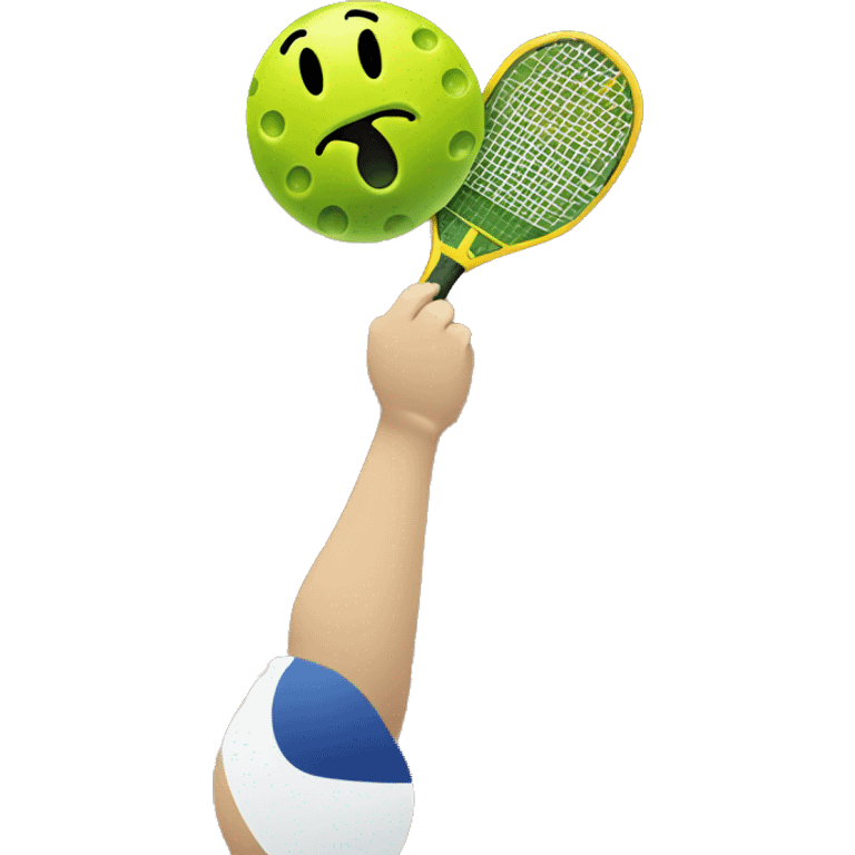 Pickleball giving a salute emoji