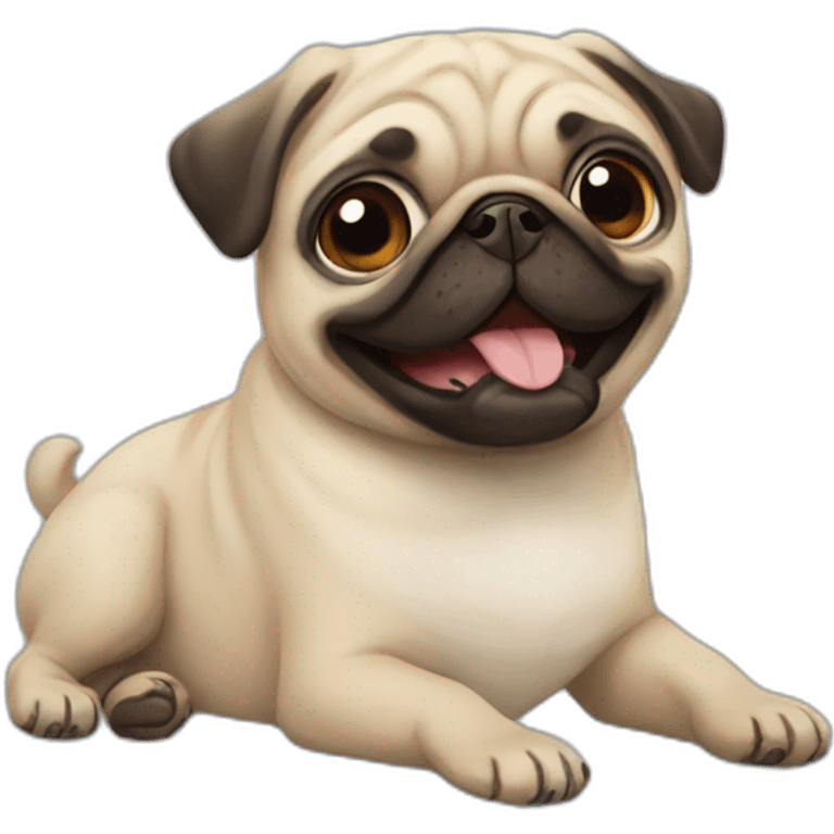 Pug happy emoji