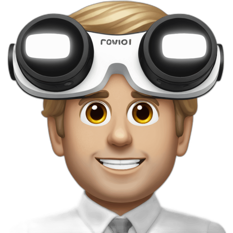 President Macron with oculus quest white emoji