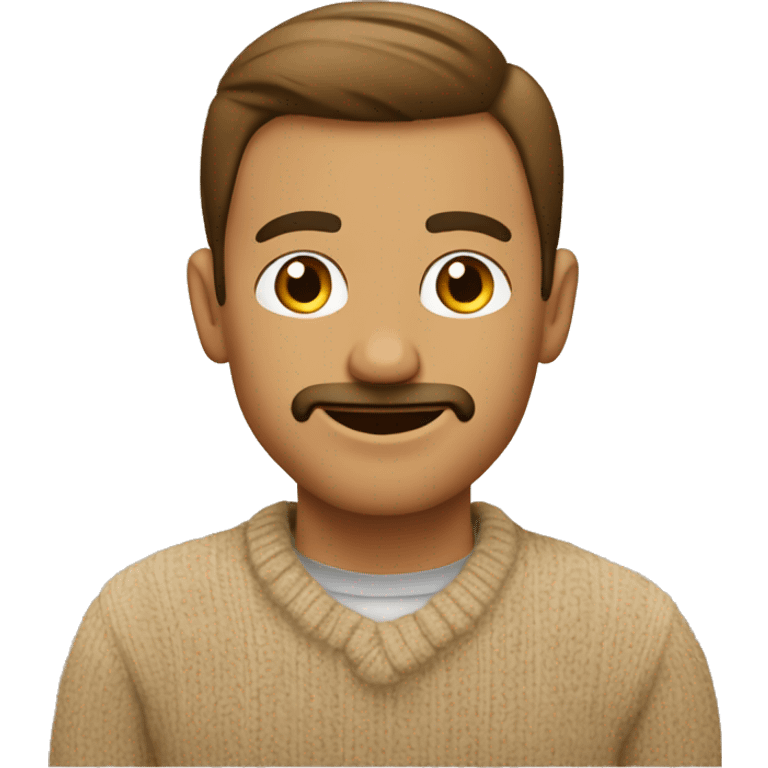 hombre con sueter beige un poco moreno y pelo cafe  emoji