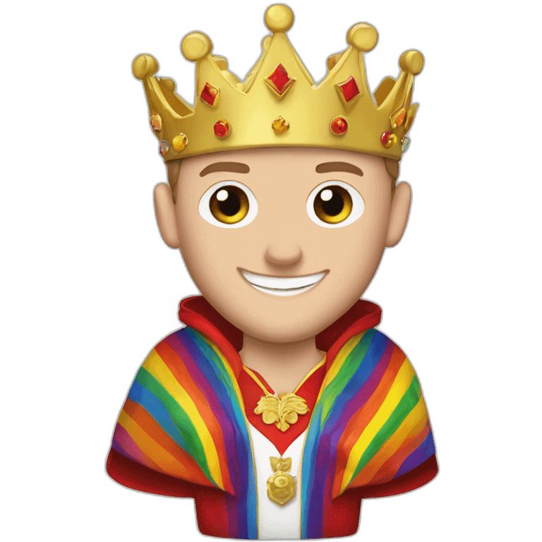 Jonathan Toews as a rainbow king with a royal robe on emoji