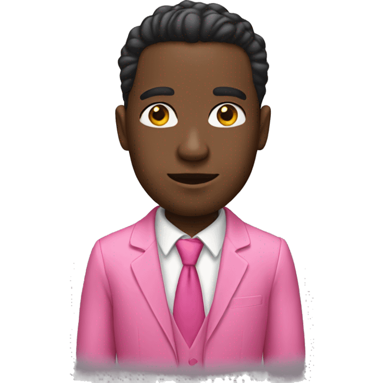 Black man wearing pink suit emoji