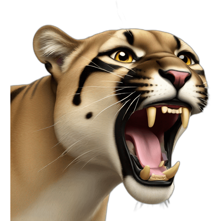 hyper realistic panther roaring emoji