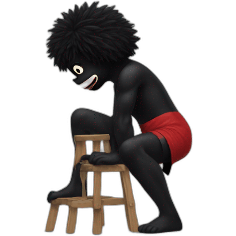 Gollywog bending over emoji