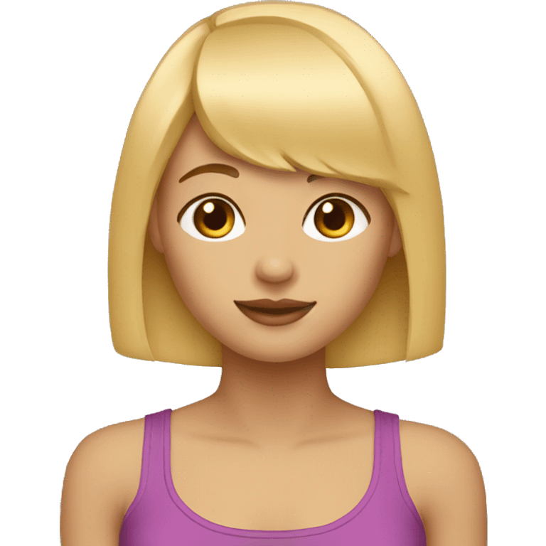 blonde girl bob hair bangs emoji