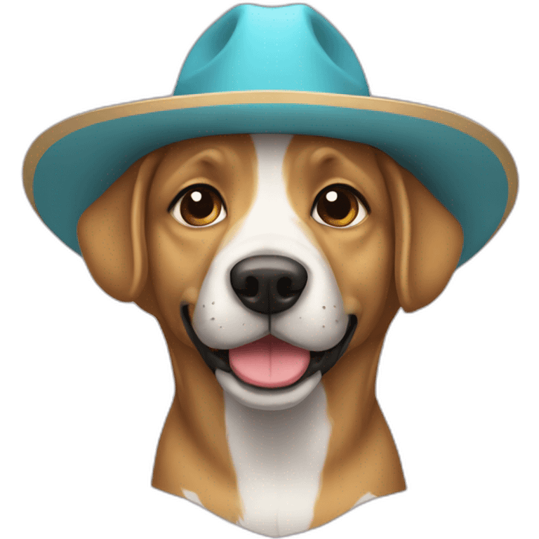 Un perro con sombrero emoji