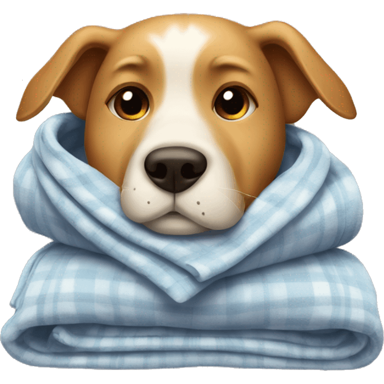 Dog sleeps with a blanket  emoji