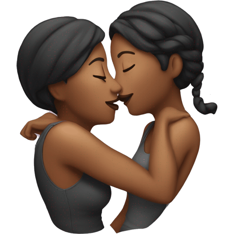 two women kissing passionately  emoji