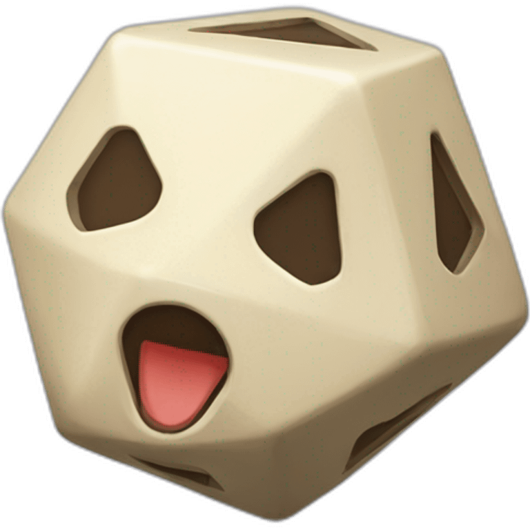 D20 dice with dog ears emoji