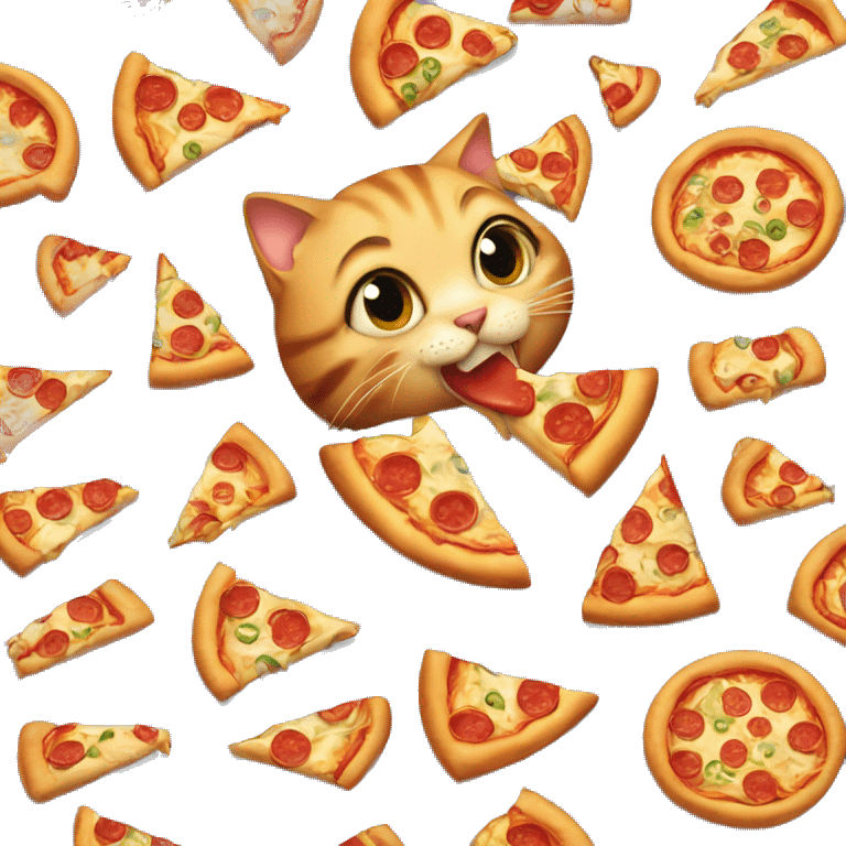 Cat eat pizza emoji