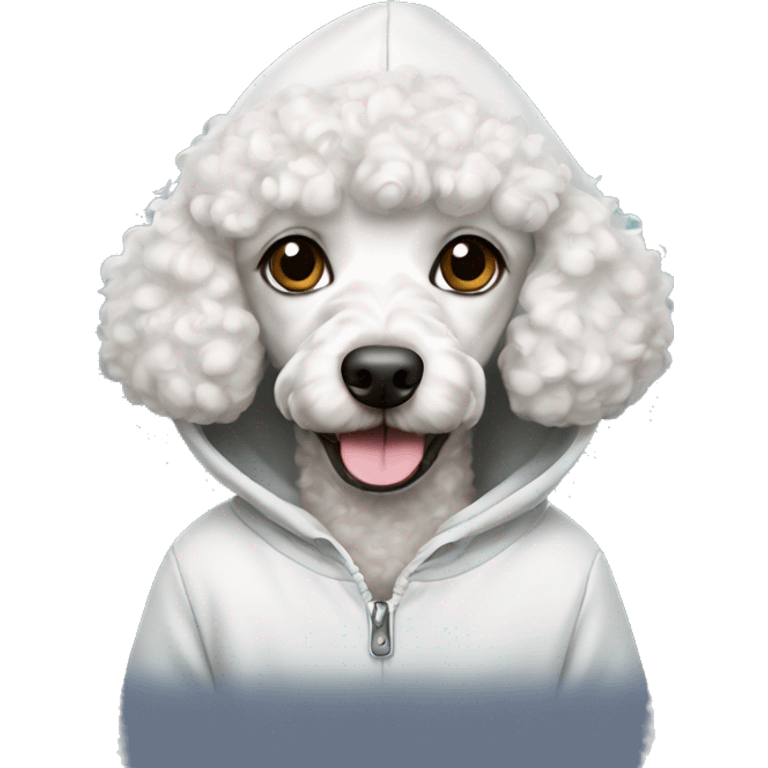 Milky Poodle in hoodie  emoji