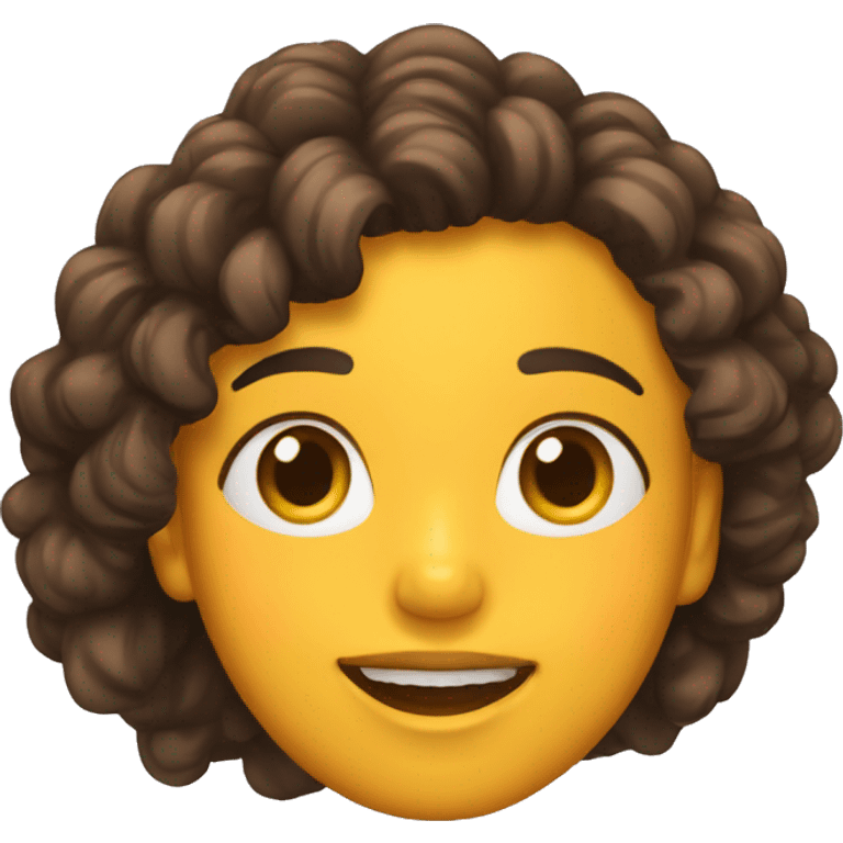 Chica pelo rizado alegre emoji