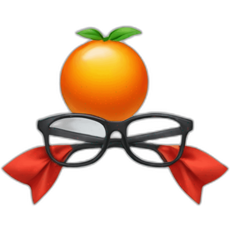 orange ball with a glasses and a red bowtie emoji