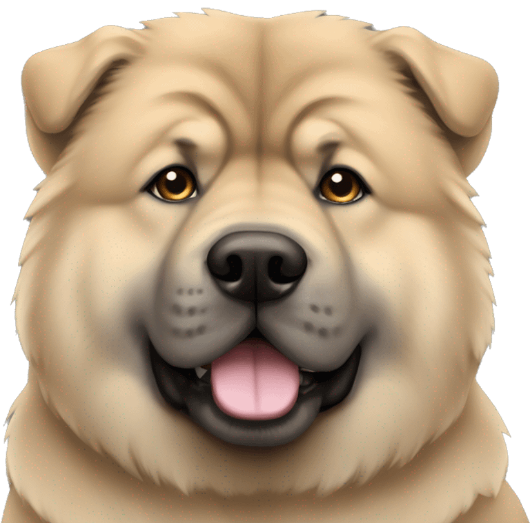 Beige grey chow-chow black muzzle emoji