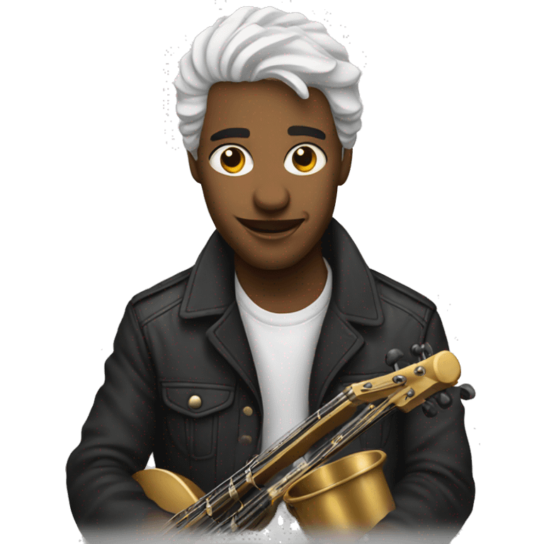 A white musician  emoji