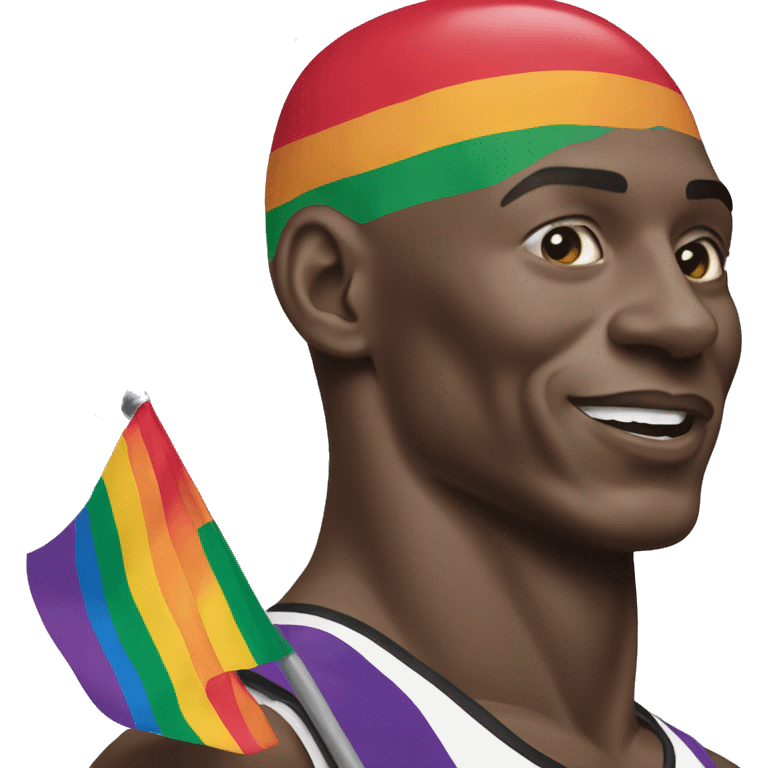 Micheal Jordan with a pride flag emoji