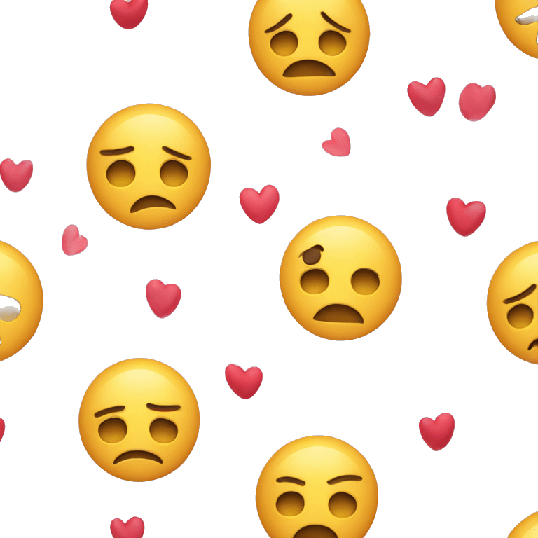 Sad face with hearts  emoji