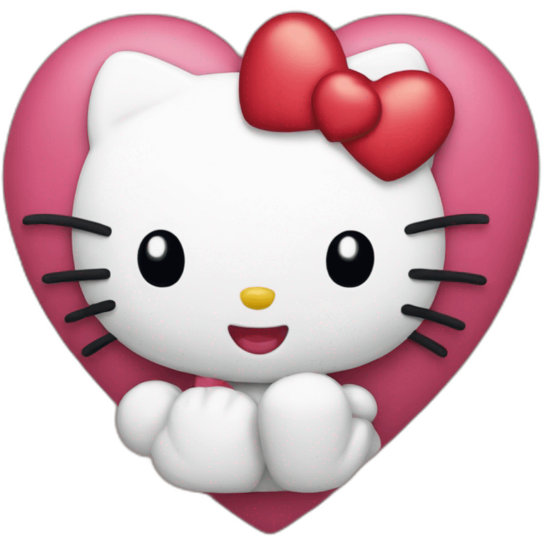 hello kitty with a heart emoji