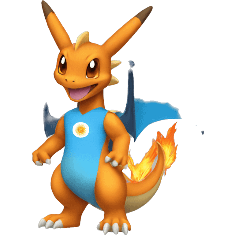 charizard whearing an argentina jersey emoji